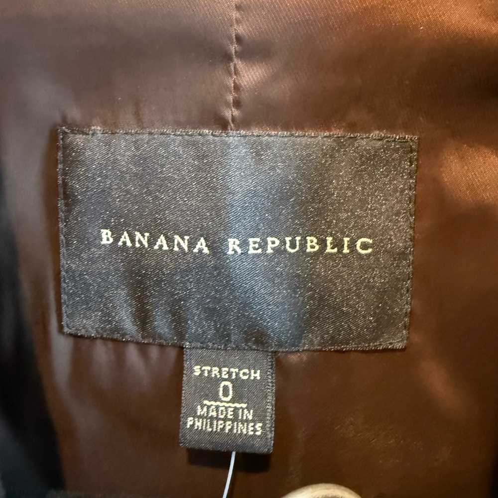 NWOT Banana Republic Brown Pinstripe Blazer and Skirt Set with Pleating Detail - Picture 6 of 7